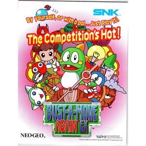 Bust-A-Move Again EX Neo Geo SNK 1999 Game Flyer Bubble Puzzle